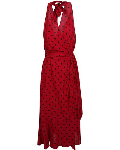 Moschino Dotted Sleeveless Dress - Red