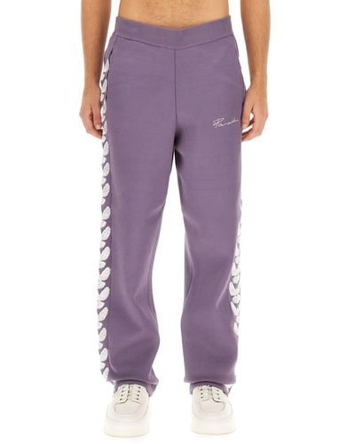3.PARADIS Jogging Trousers With Logo - Purple