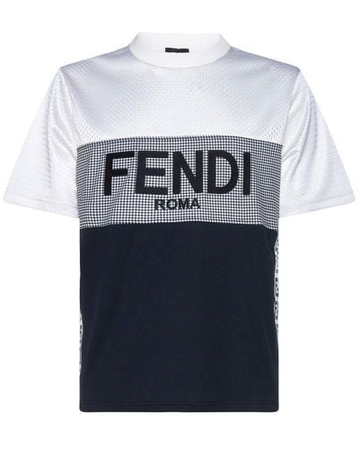 Fendi Color-block Logo Detailed T-shirt - Multicolor