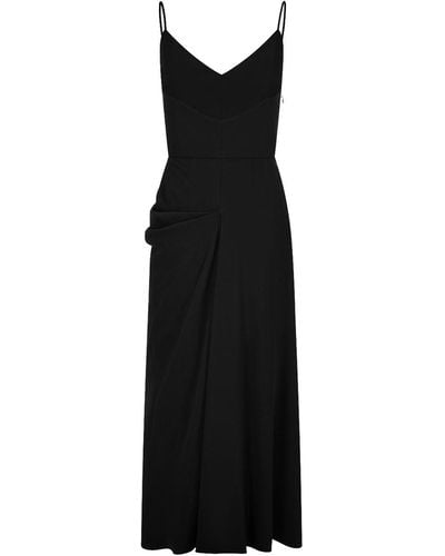 Alexander McQueen Midi Dress With Draping - Black