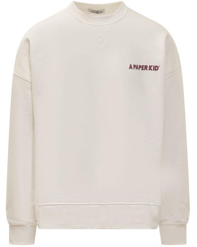 A PAPER KID Oversize Sweatshirt With Print - White