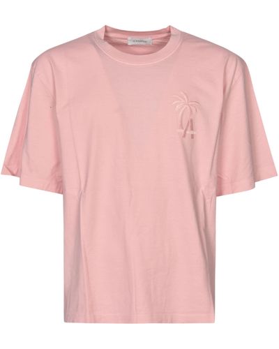 Laneus Jersey Embroidered T_Shirt - Pink
