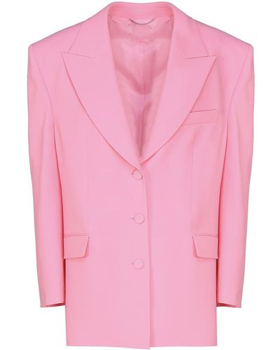 Magda Butrym Classic Oversized Silk Blazer - Pink