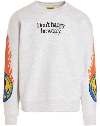 Market Smiley Earth On Fire Sweatshirt - White