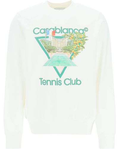 Casablancabrand Tennis Club Icon Print Sweatshirt - Blue