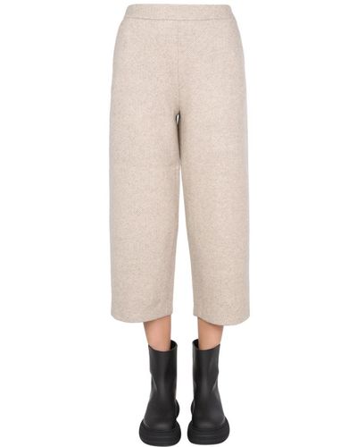 Fabiana Filippi Wool, Silk And Cashmere Tweed Cropped Pants - Natural