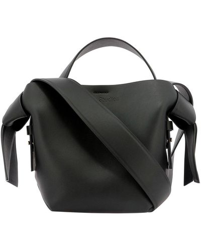 Acne Studios Musubi Logo Embossed Mini Top Handle Bag - Black