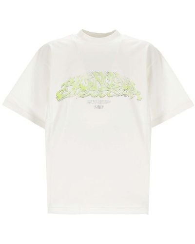 Balenciaga Logo Printed Crewneck T-Shirt - White