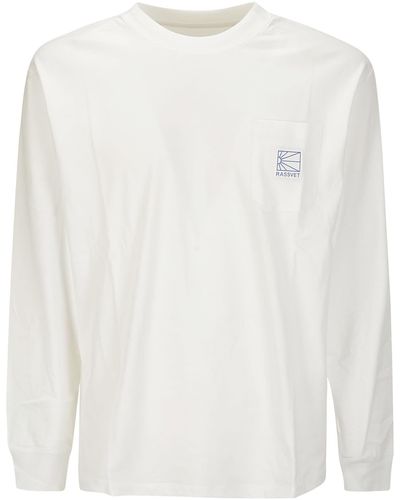 Rassvet (PACCBET) Pocket Tag Long Sleeve Tee Shirt Knit - White