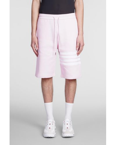 Thom Browne Shorts In Rose-pink Cotton - Multicolour