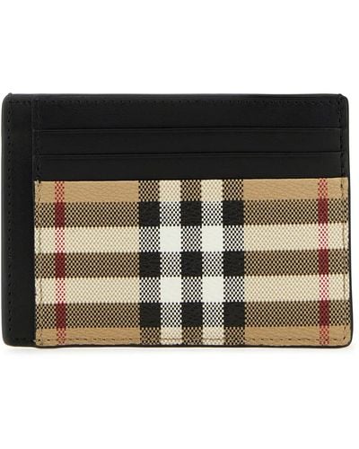 Burberry Vintage Check E-canvas & Leather Card Holder - Multicolour