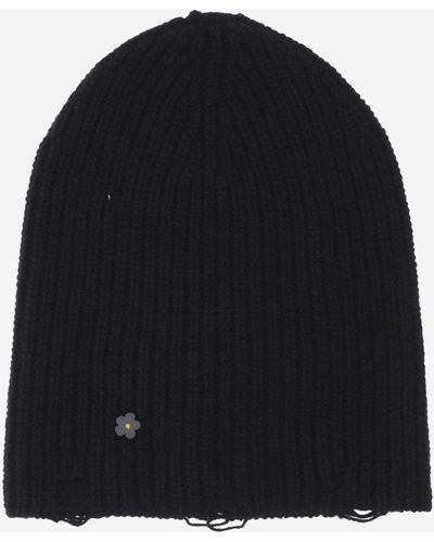 A PAPER KID Wool And Cashmere Beanie - Blue