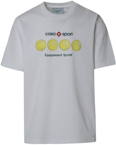 Casablancabrand Casa Sport White Organic Cotton T-shirt - Grey