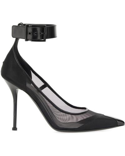 Alexander McQueen Punk Court Shoes With Strap - Black