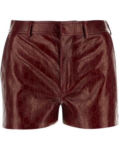 Gucci Tiziano Leather Shorts - Red
