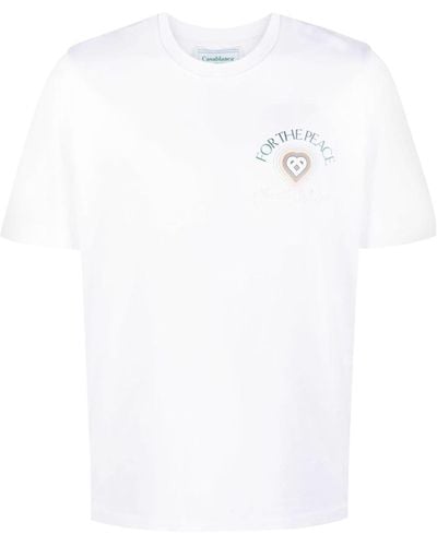 Casablancabrand Peace Gradient Graphic-print Organic Cotton-jersey T-shirt - White