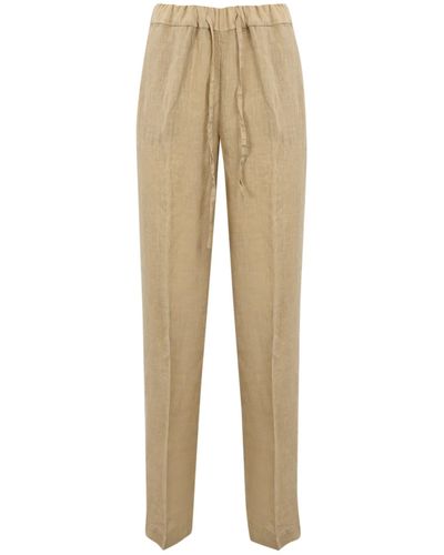 Re-hash Linen Palazzo Trousers - Natural