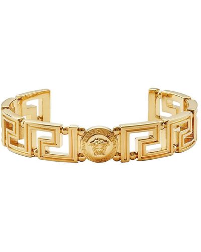 Versace Logo Nameplate Bracelet male Gold Versace