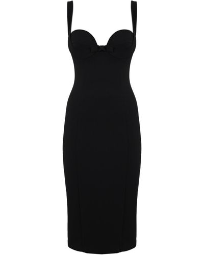 Elisabetta Franchi Dress With Crepe Bow - Black