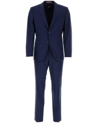 BOSS Stretch Wool Suit - Blue