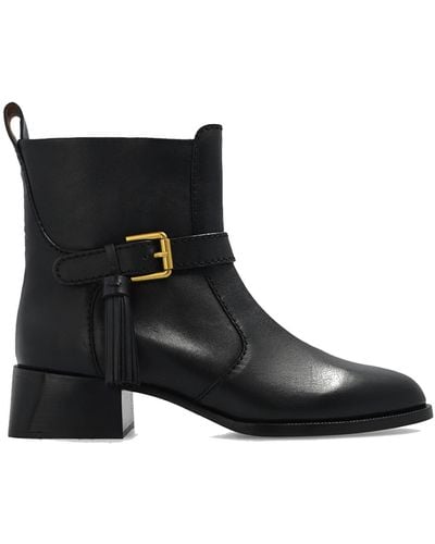 See By Chloé Lory Leather Ankle Boots - Black