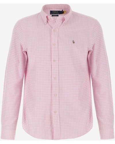 Polo Ralph Lauren Cotton Shirt With Vichy Pattern - Pink