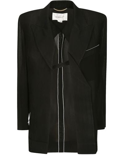 Victoria Beckham Fold Detail Tailored Jacket - Black