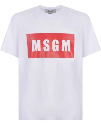 MSGM T-shirt In Cotone - White