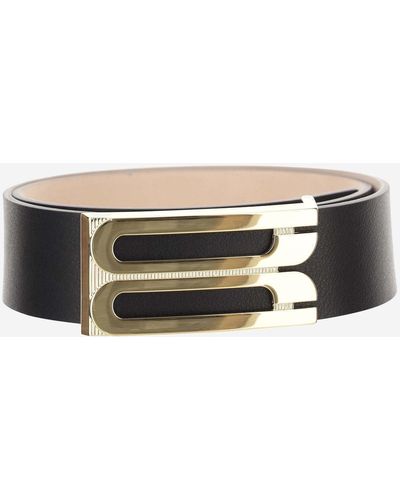 Victoria Beckham Jumbo Frame Leather Belt - Black
