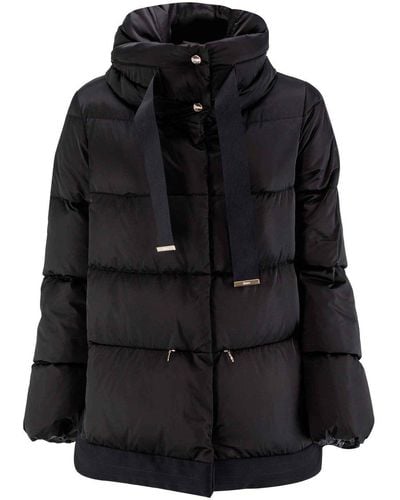 Herno Satin City Glamour Coat - Black
