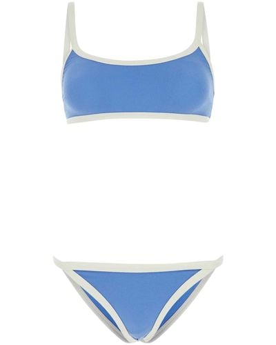 Lisa Marie Fernandez Two-Tone Crepe Bikini - Blue