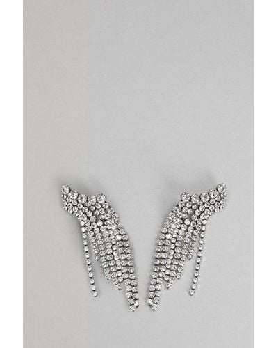 Isabel Marant Fringe Crystal Embellished Earrings - Gray