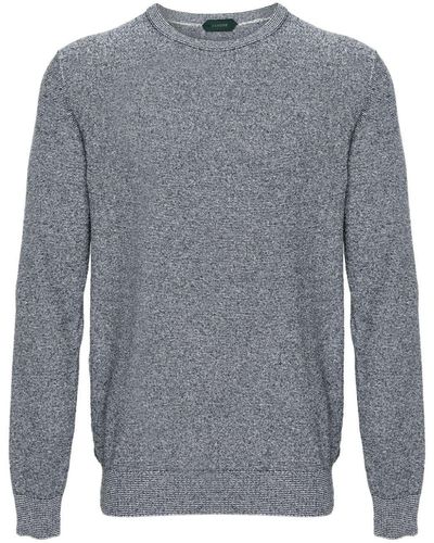 Zanone Striped Sweater - Gray