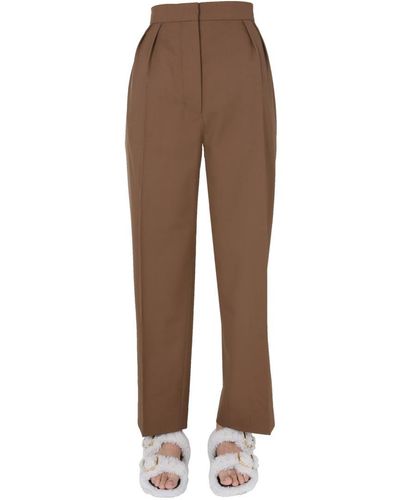 Marni Virgin Wool Trousers - Brown