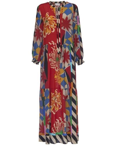 Pierre Louis Mascia Long Dress With Print - Red