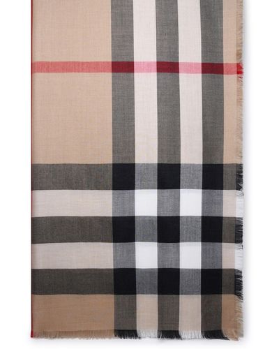Burberry Cashmere Blend Scarf - Natural