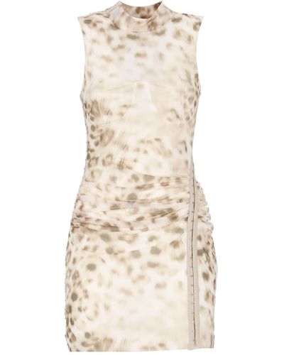 ROTATE BIRGER CHRISTENSEN Blurry Snow Leopard Dress - Natural