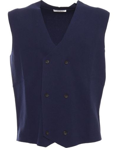 Kangra Double-breasted Vest - Blue