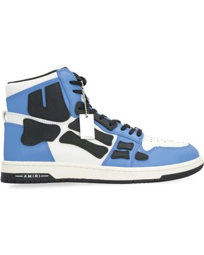 Amiri Skel Leather High-Top Trainers - Blue