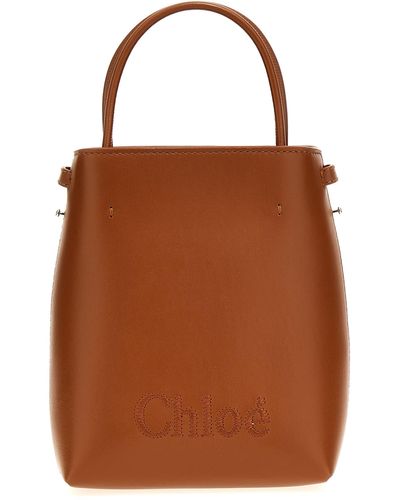 Chloé 'Micro Chloe Sense' Bucket Bag - Brown