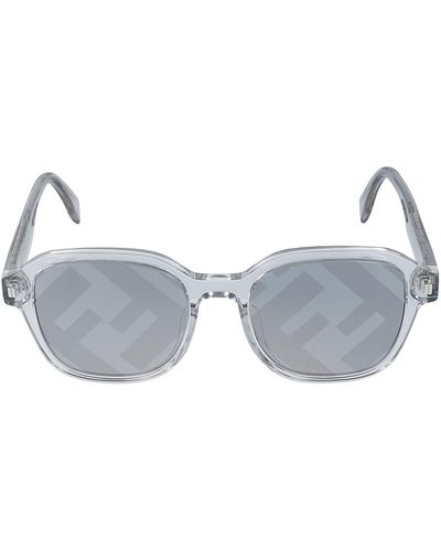 Fendi Logo Square Frame Sunglasses - Gray