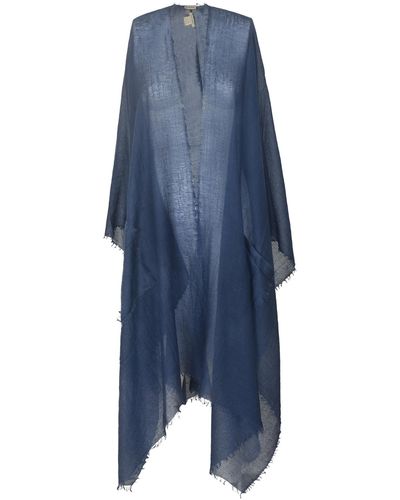Mirror In The Sky Semi Felted Cape - Blue