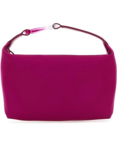 Eera Fuchsia Satin Moonbag Handbag - Purple