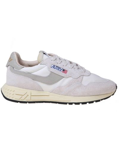 Autry Reelwind Running Sneakers In Suede And Nylon - White
