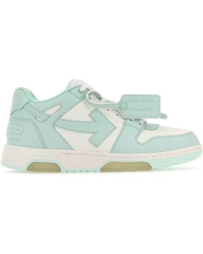 Off-White c/o Virgil Abloh Two-Tone Leather Out Of Office Trainers - Blue