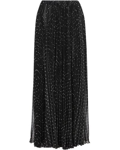 Saint Laurent Dotted Silk Skirt - Black