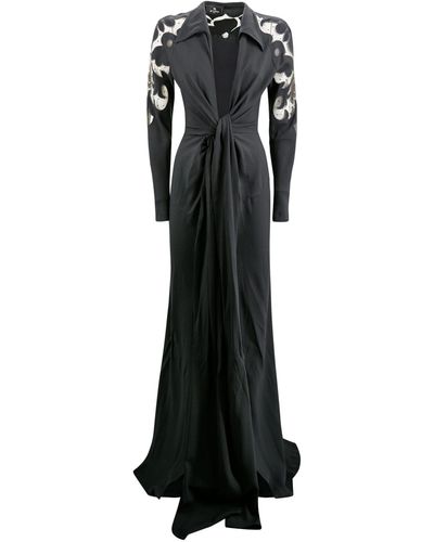 Etro V-neck Semi-sheer Dress - Black