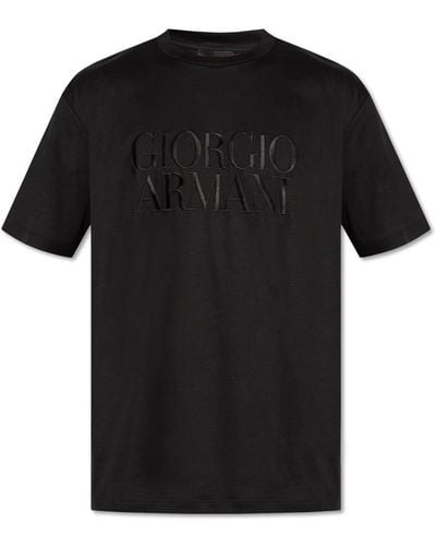Giorgio Armani T-Shirt With Logo - Black