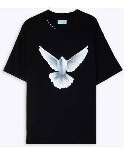 3.PARADIS Tshirt Flying Dove Black T-shirt With Front Dove Print - Flying Dove T-shirt