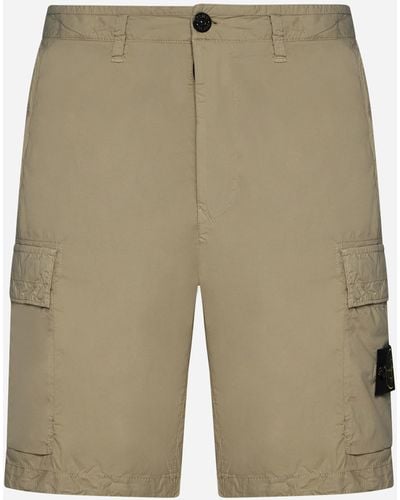 Stone Island Regular-fit Cotton Cargo Shorts - Natural